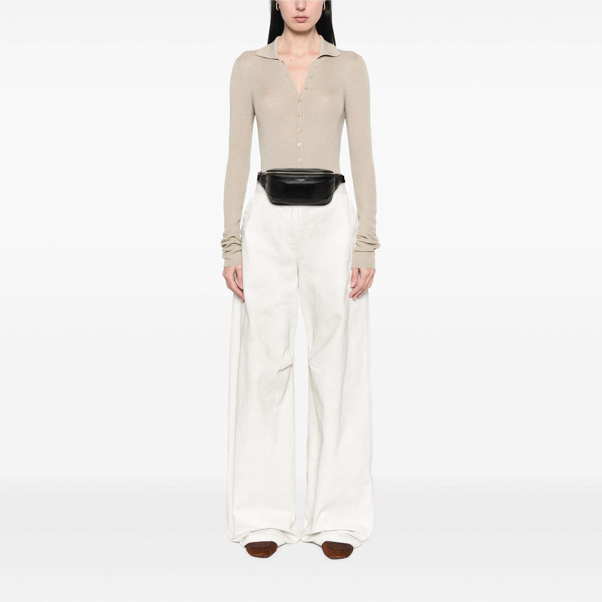 Saint Laurent Leather Marsupio Belt Bag — Black