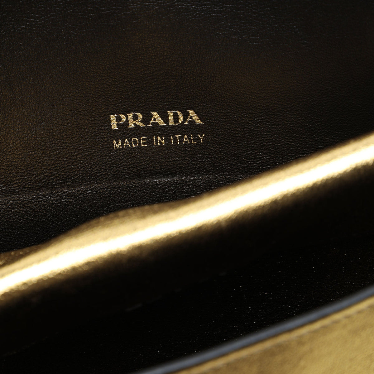 Prada Metallic Leather Double Flap Turn Lock Satchel