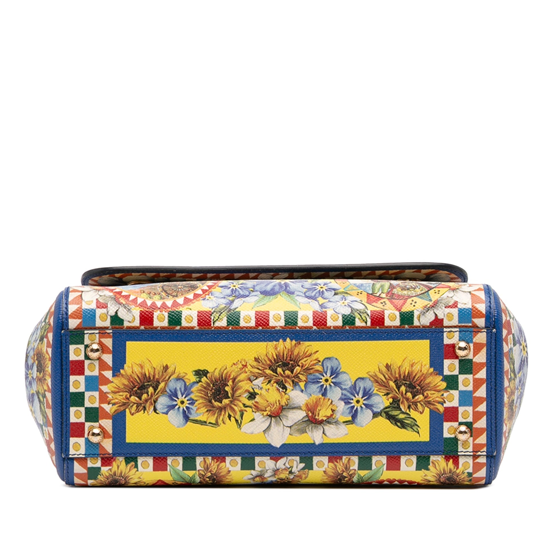 Dolce & Gabbana Medium Floral Printed Leather Miss Sicily Satchel