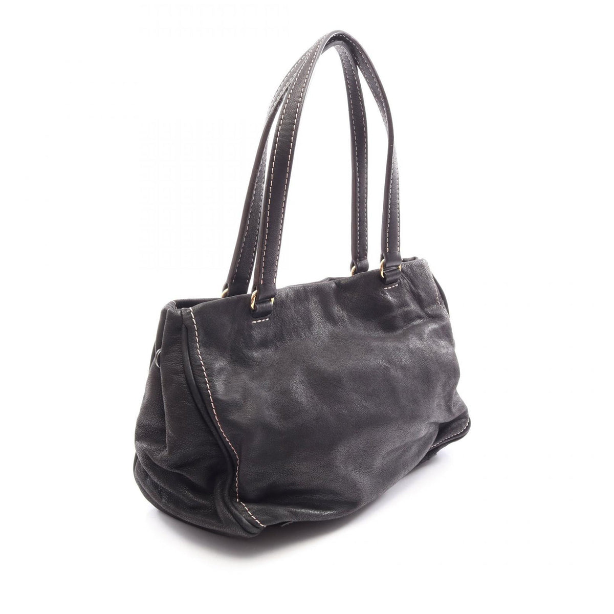 LOEWE Nubuck Anagram Madrid Fringe Shoulder Bag — Black