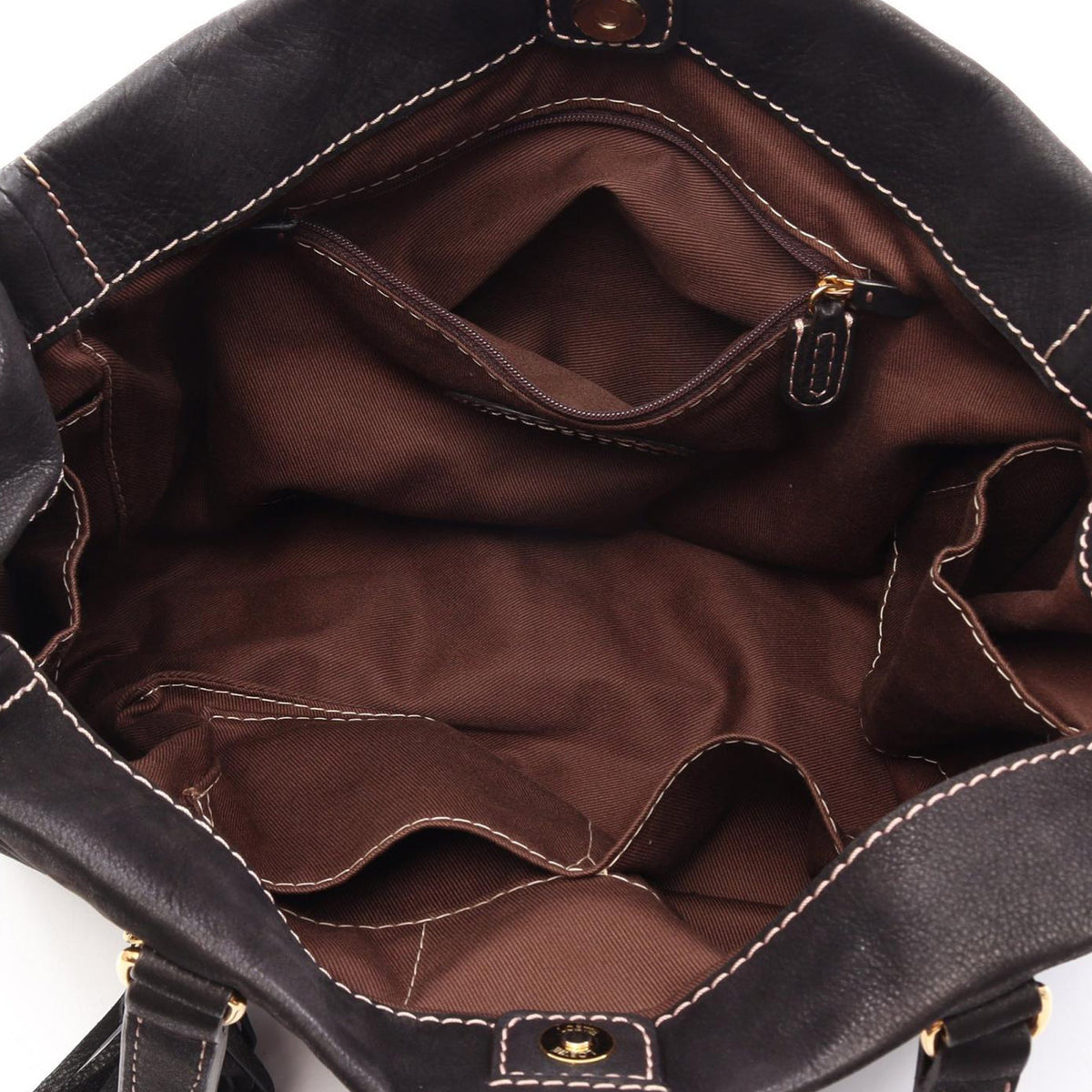 LOEWE Nubuck Anagram Madrid Fringe Shoulder Bag — Black