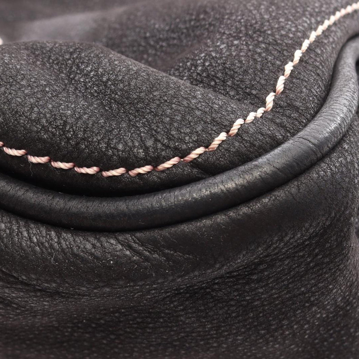 LOEWE Nubuck Anagram Madrid Fringe Shoulder Bag — Black
