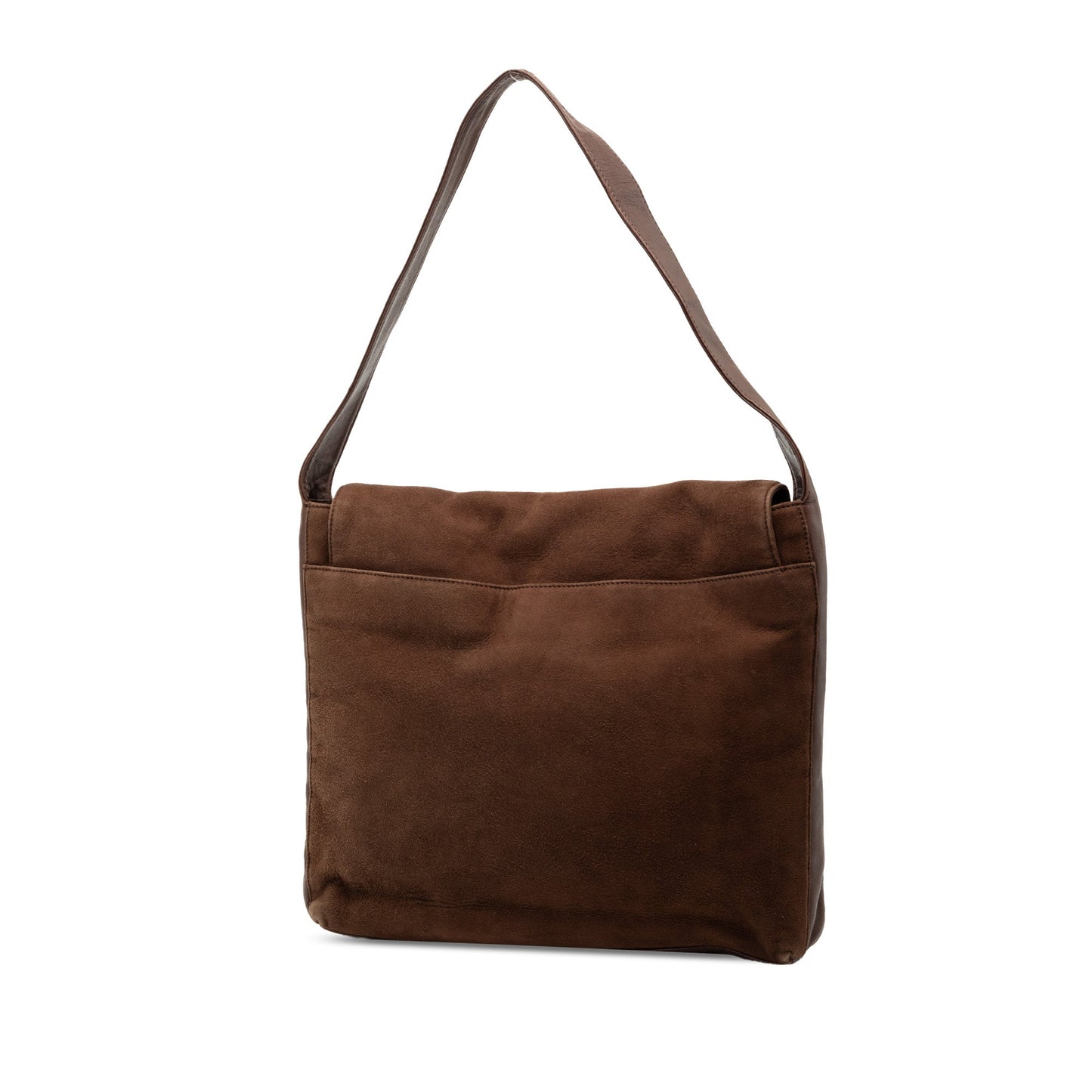LOEWE Suede Anagram Flap Shoulder Bag