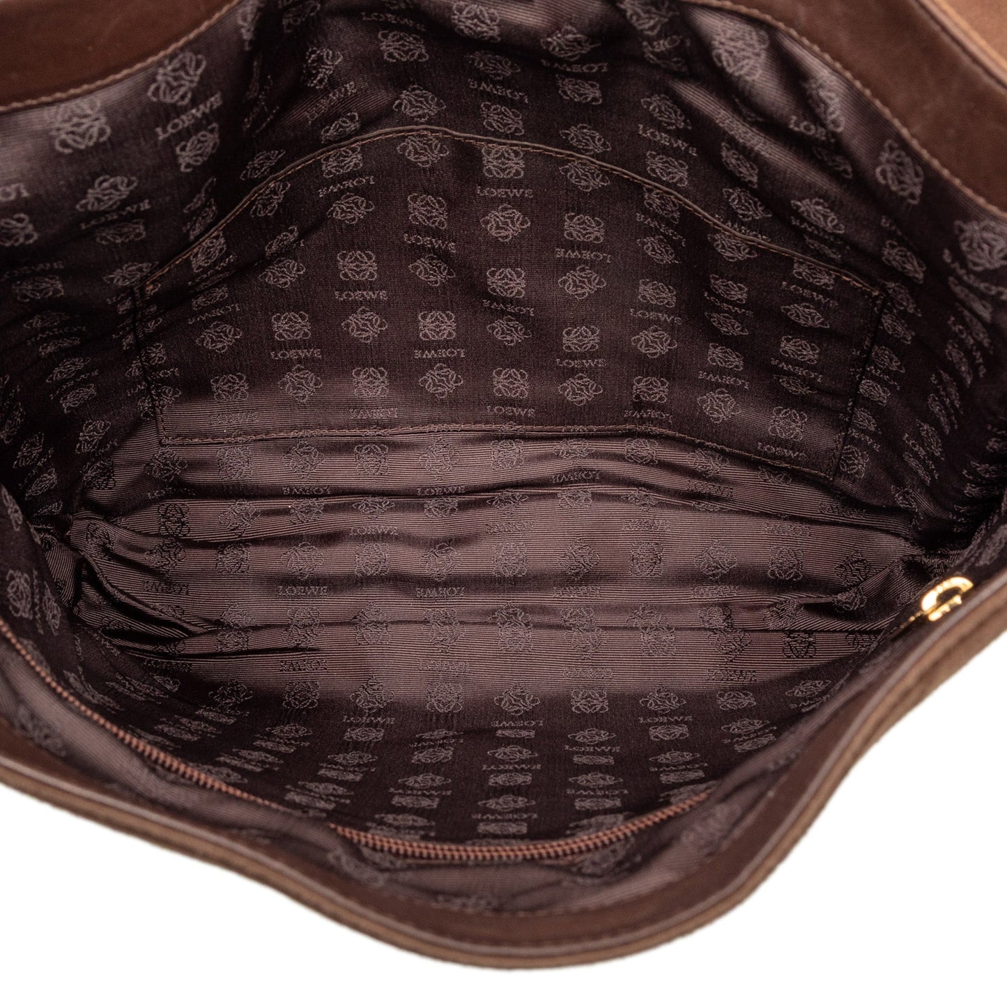 LOEWE Suede Anagram Flap Shoulder Bag