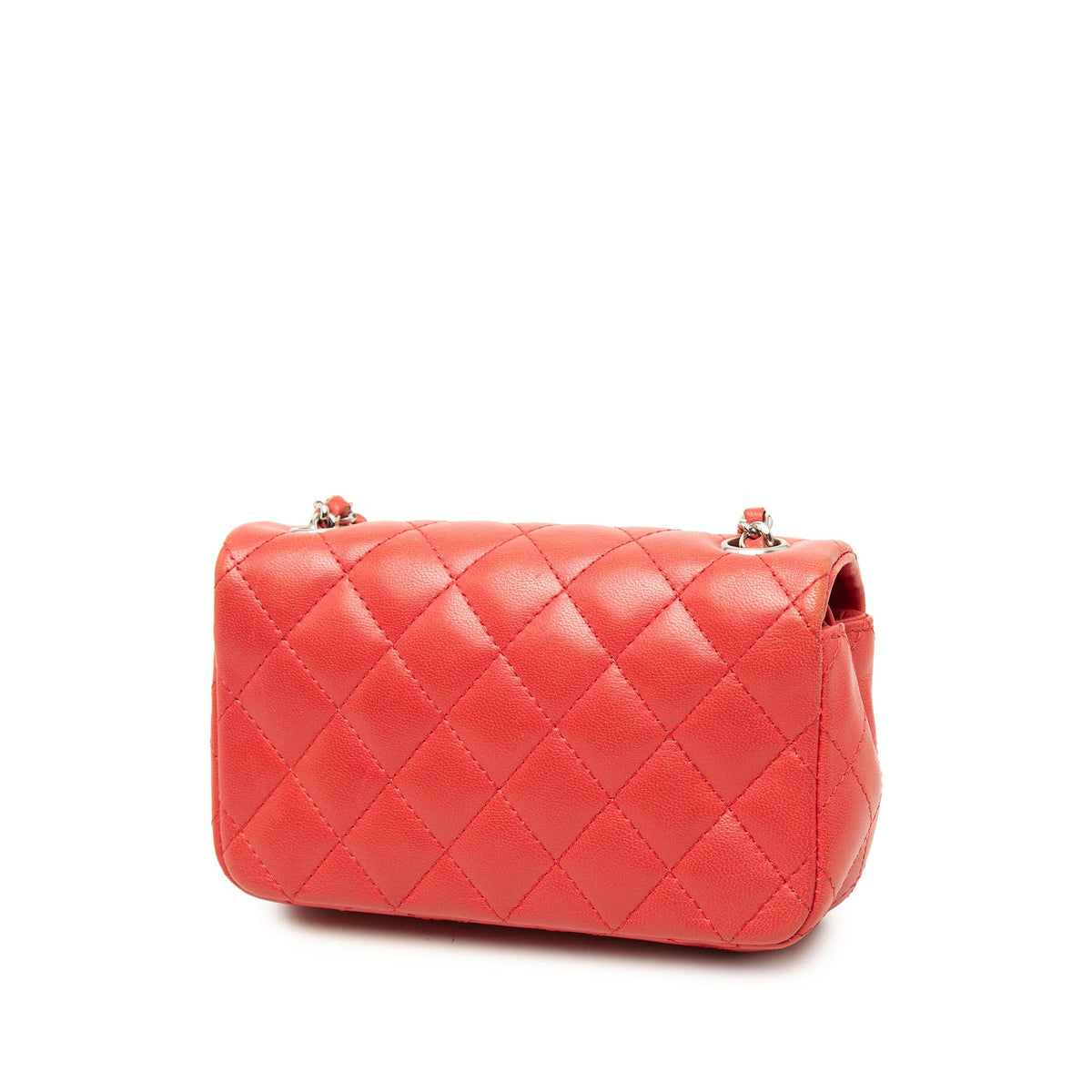 Chanel Extra Mini Rectangular Classic Lambskin Single Flap — Red