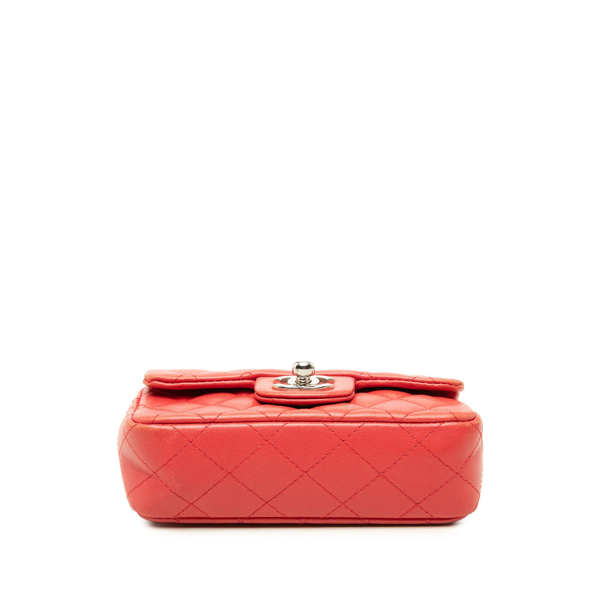 Chanel Extra Mini Rectangular Classic Lambskin Single Flap — Red