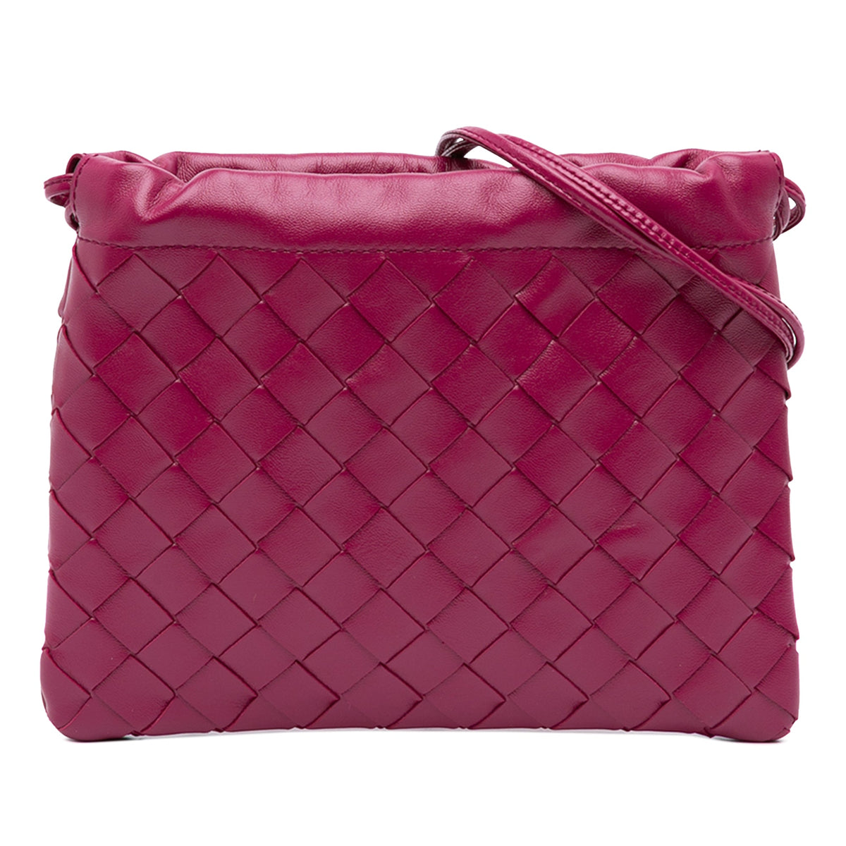 Bottega Veneta Small Nappa Intrecciato Dustbag Drawstring Crossbody — Purple