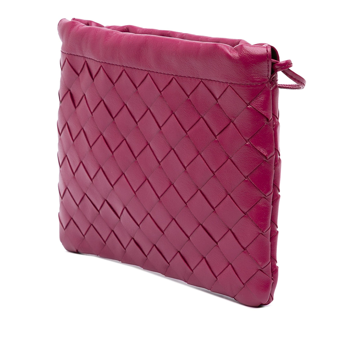 Bottega Veneta Small Nappa Intrecciato Dustbag Drawstring Crossbody — Purple