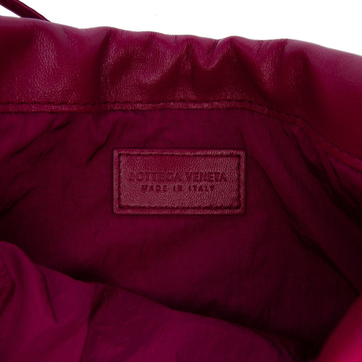 Bottega Veneta Small Nappa Intrecciato Dustbag Drawstring Crossbody — Purple