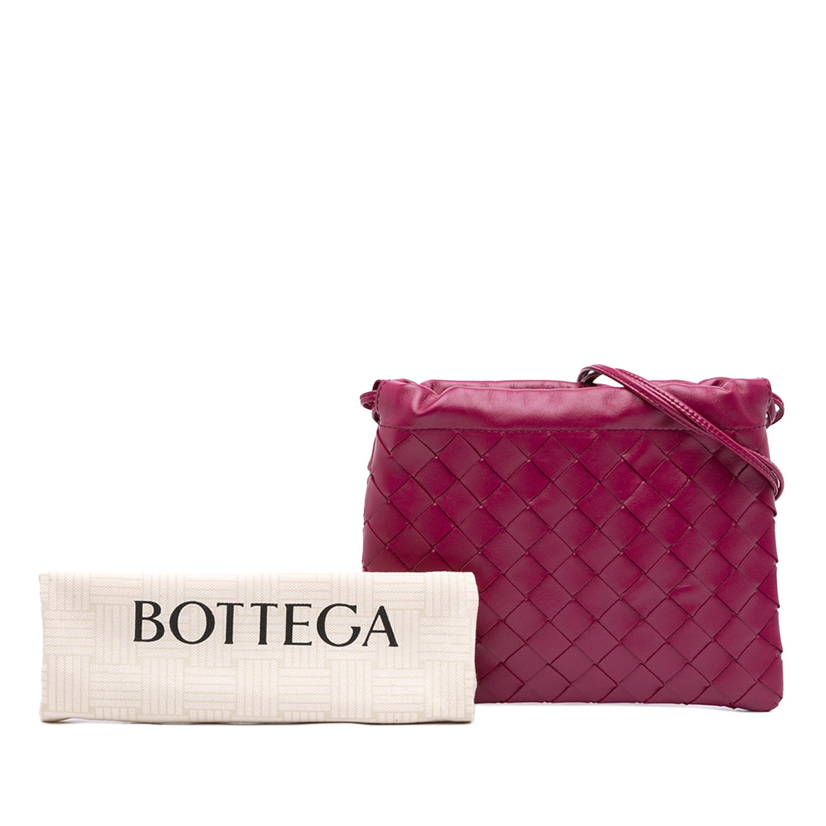 Bottega Veneta Small Nappa Intrecciato Dustbag Drawstring Crossbody — Purple