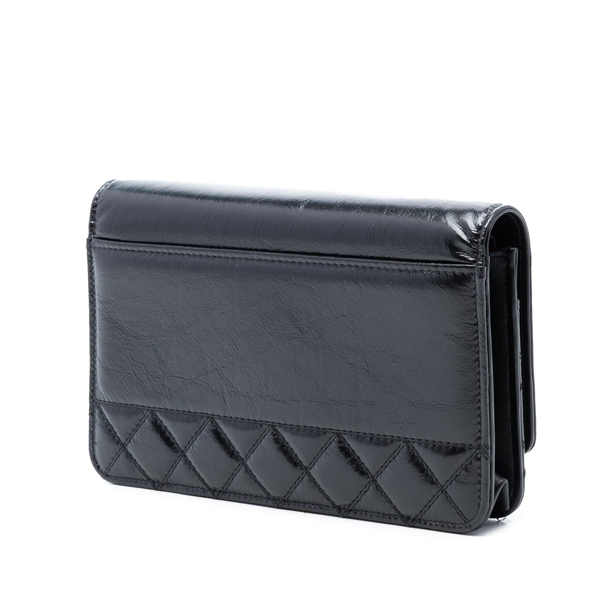 Chanel CC Shiny Aged Calfskin Wallet On Chain