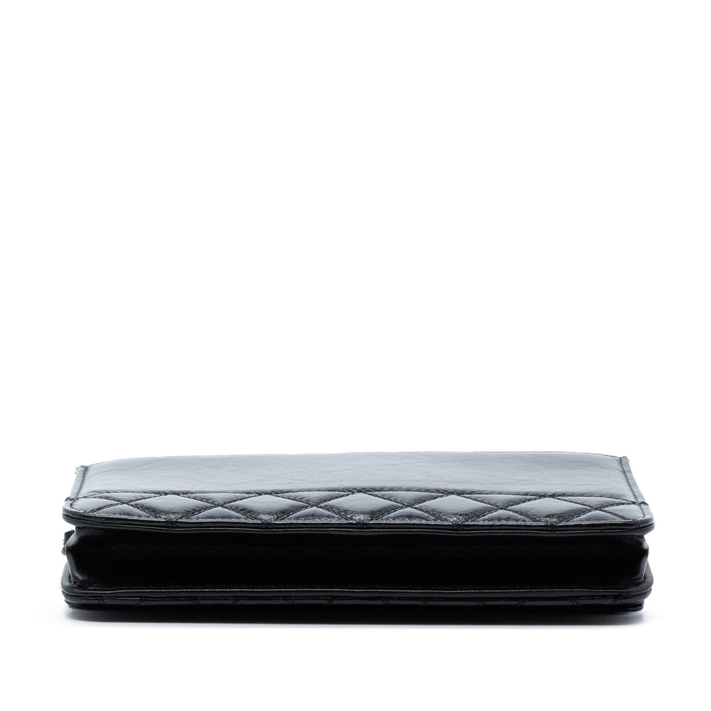 Chanel CC Shiny Aged Calfskin Wallet On Chain