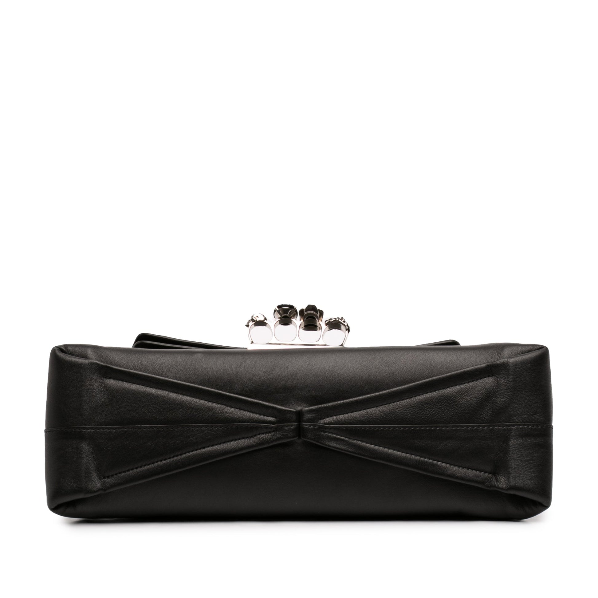 Alexander McQueen Large Calfskin Skull Knuckle Duster Fold Over Clutch