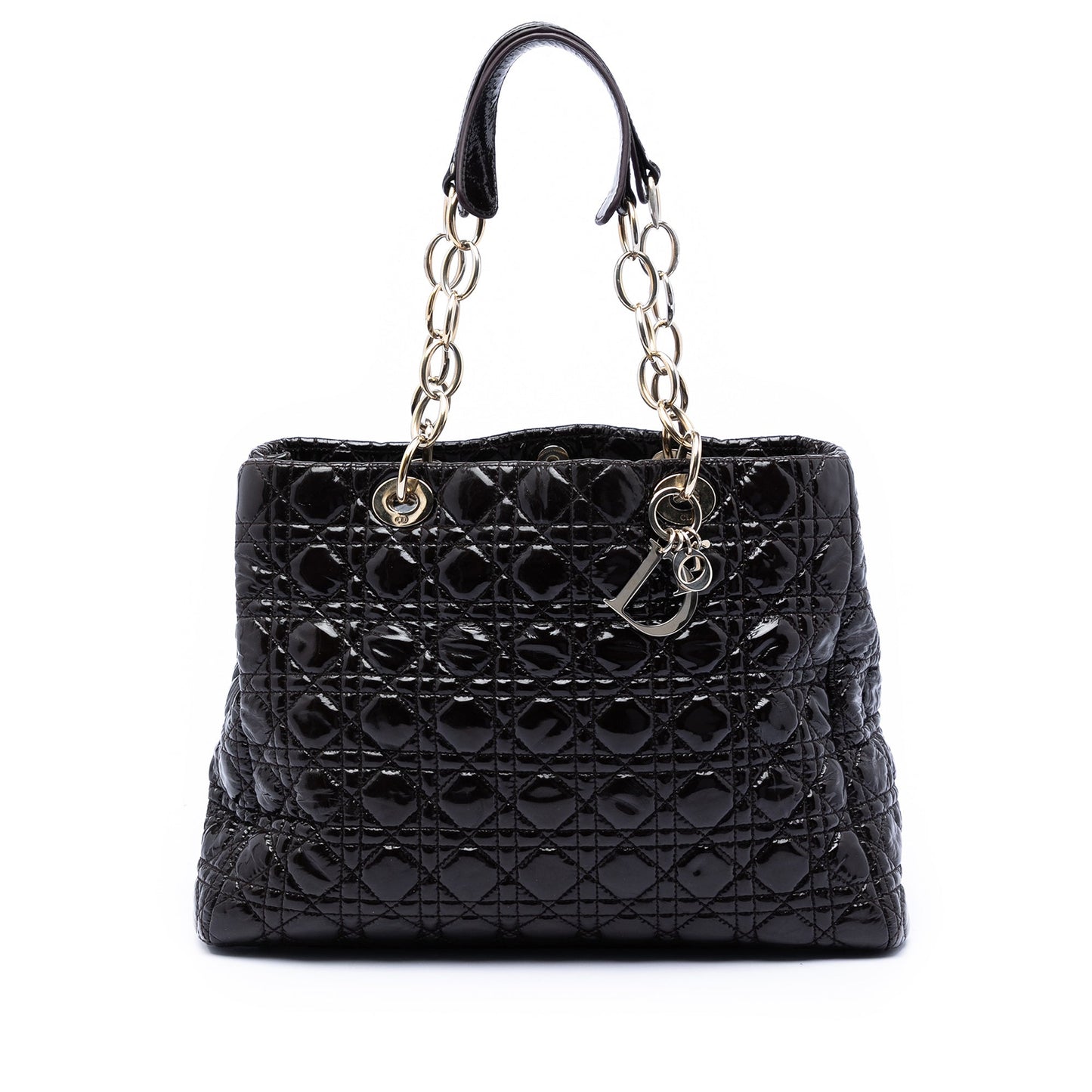 Dior Large Patent Cannage Lady Dior Soft Shopping Tote