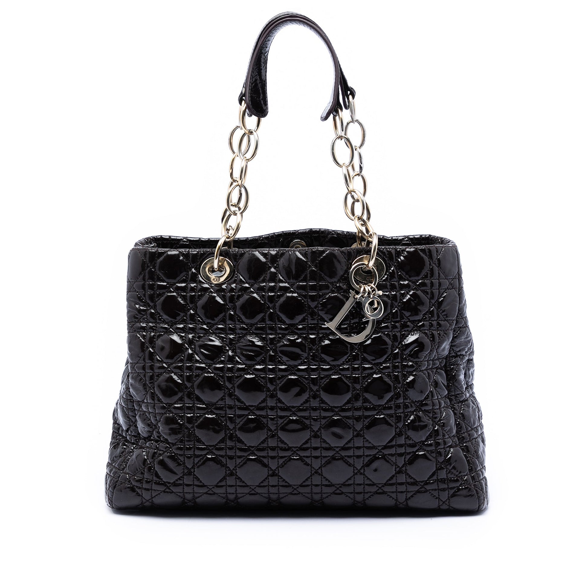 Dior Large Patent Cannage Lady Dior Soft Shopping Tote