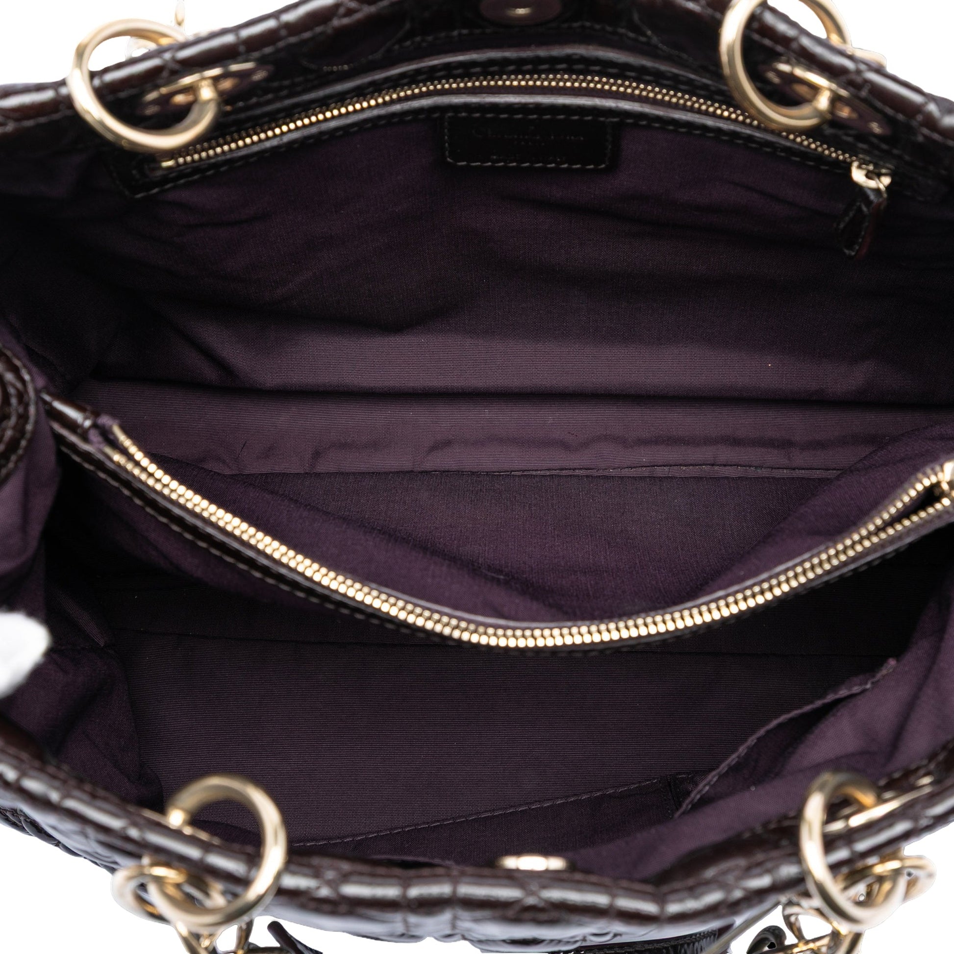 Dior Large Patent Cannage Lady Dior Soft Shopping Tote