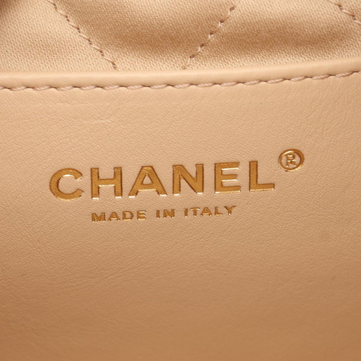 Chanel Mini Shiny Calfskin 22 Handbag — White