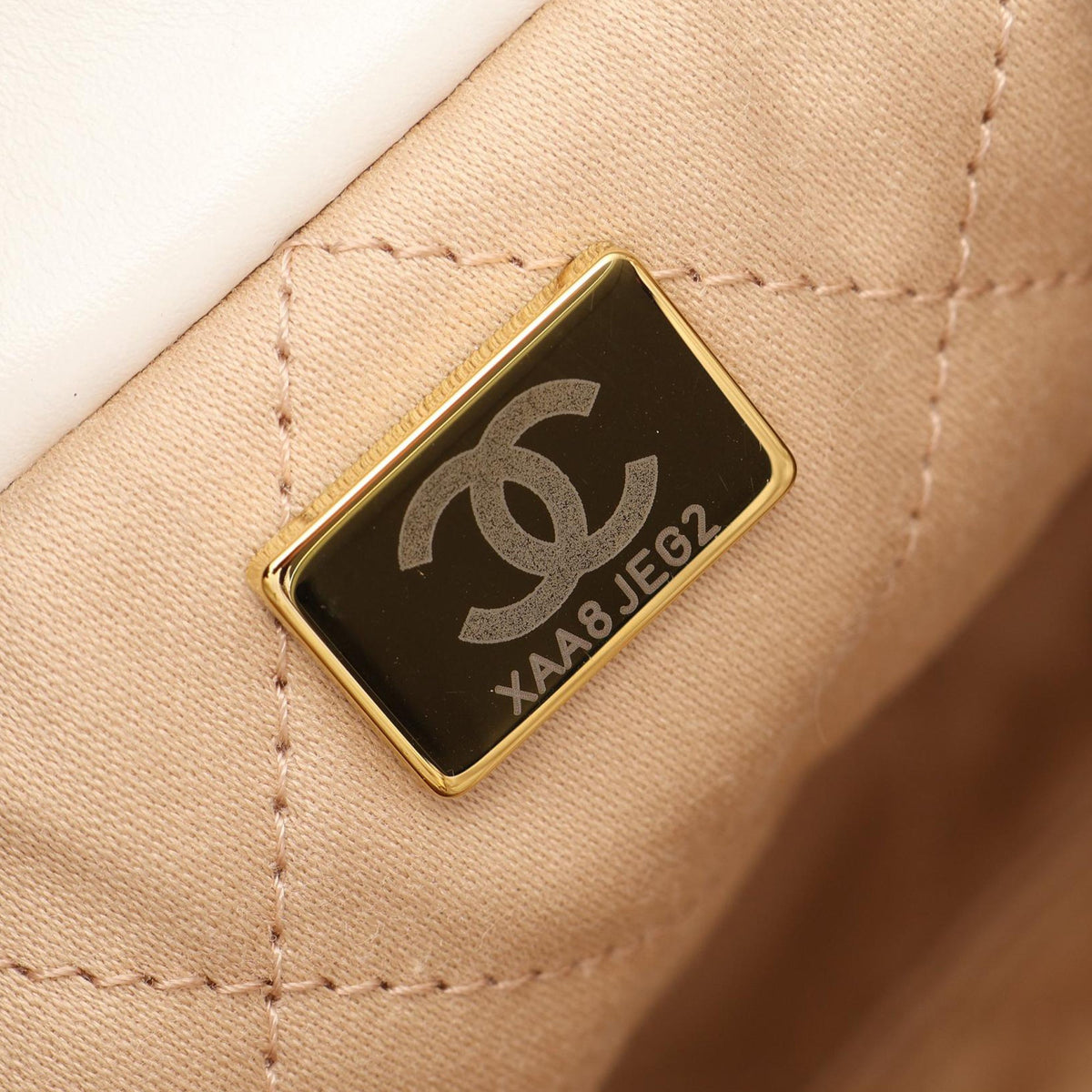 Chanel Mini Shiny Calfskin 22 Handbag — White