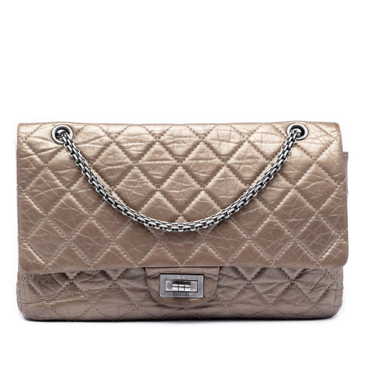 Metallic Aged Calfskin Reissue 2.55 Double Flap 227