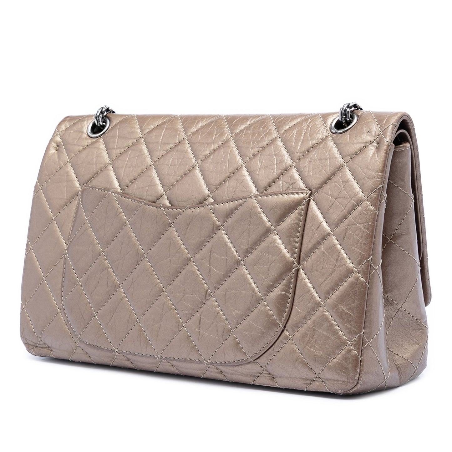 Metallic Aged Calfskin Reissue 2.55 Double Flap 227