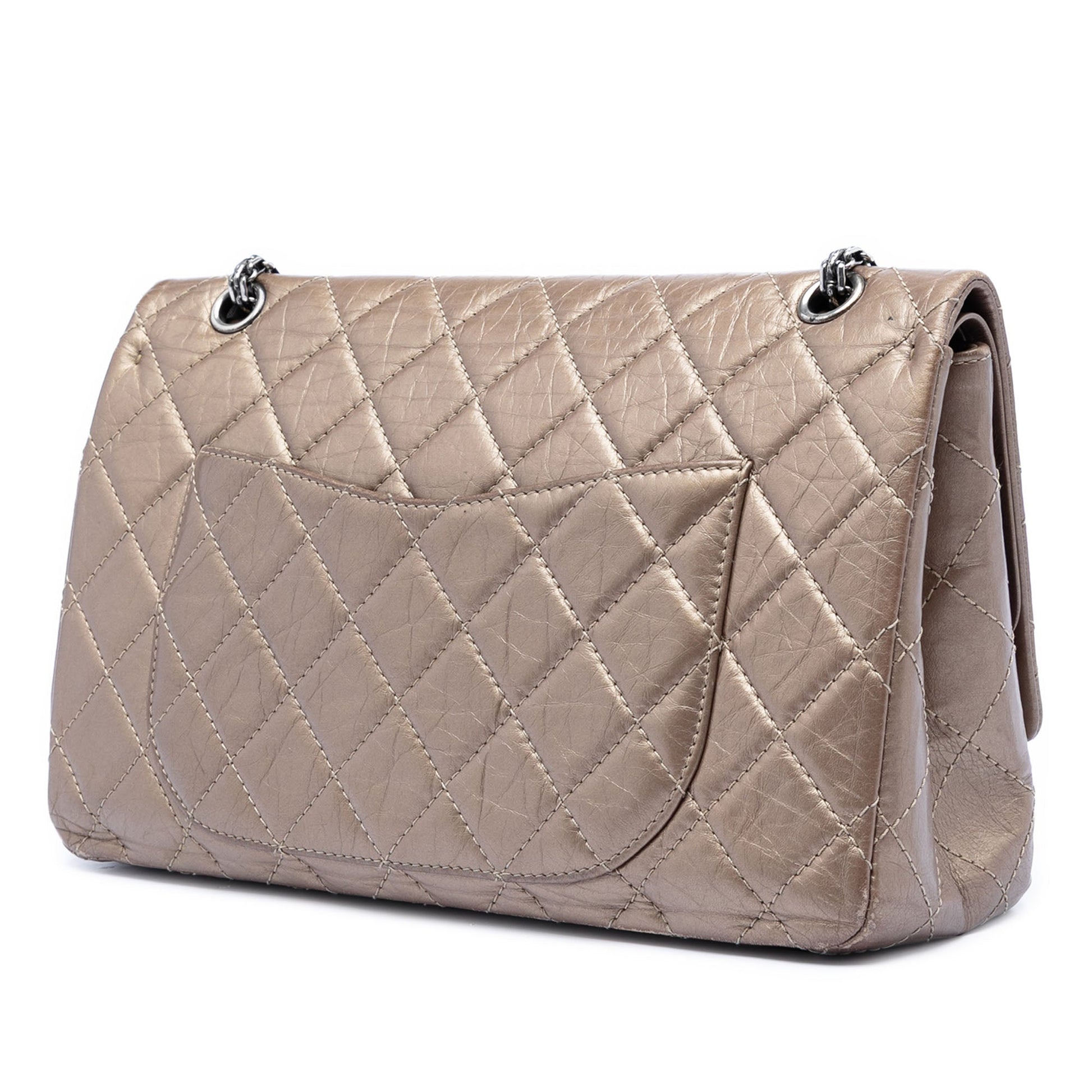 Metallic Aged Calfskin Reissue 2.55 Double Flap 227