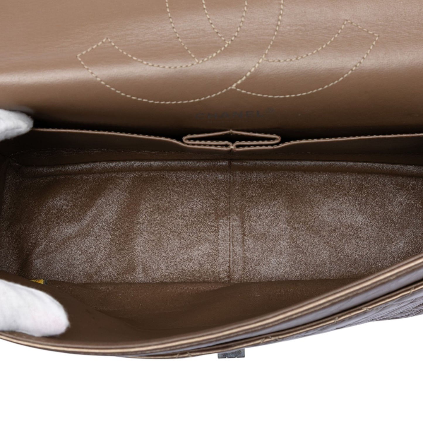 Metallic Aged Calfskin Reissue 2.55 Double Flap 227