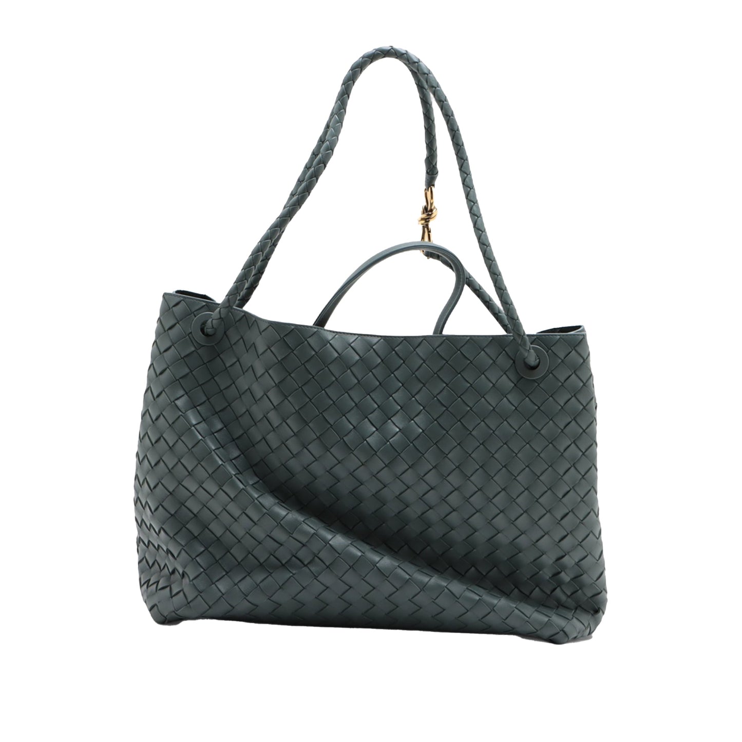 Bottega Veneta Large Lambskin Intrecciato Andiamo Satchel