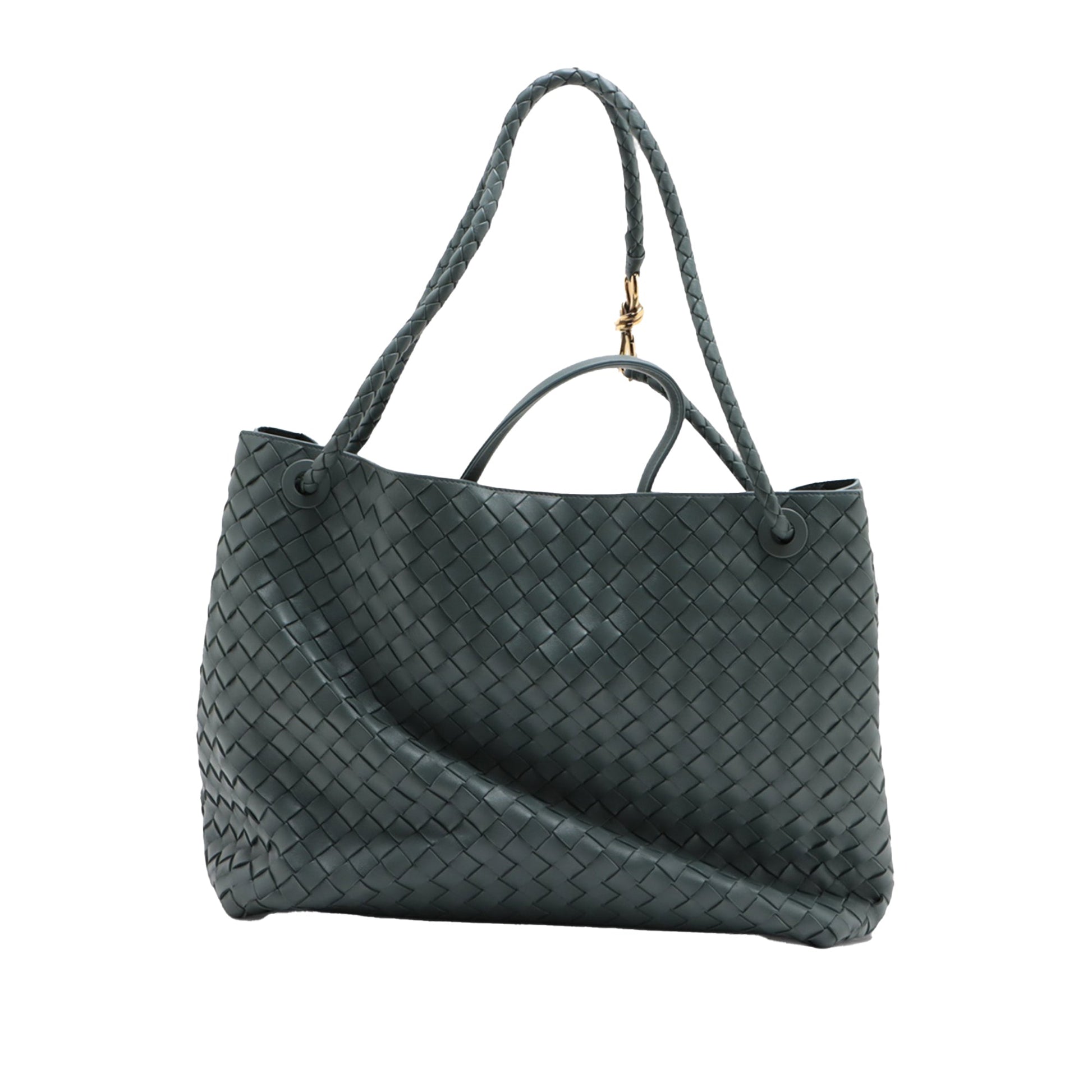 Bottega Veneta Large Lambskin Intrecciato Andiamo Satchel