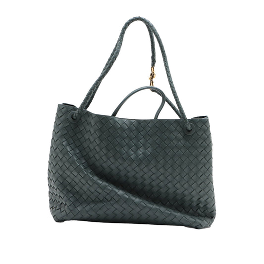 Bottega Veneta Large Lambskin Intrecciato Andiamo Satchel