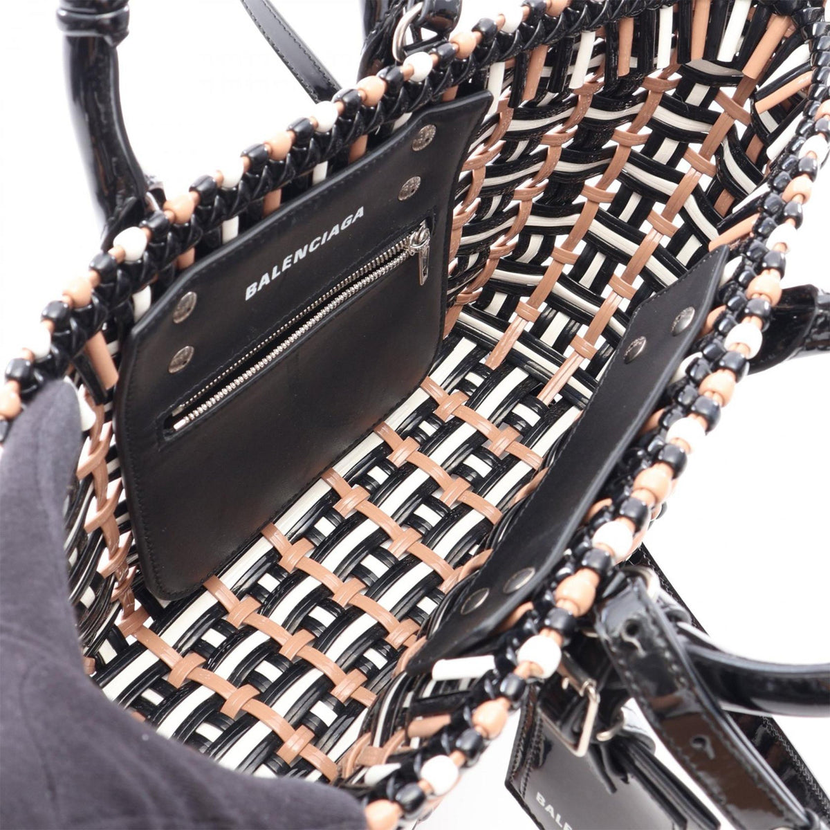 Balenciaga XS Woven Bistrot Panier Tote