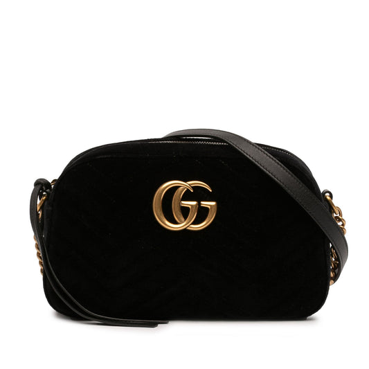Gucci Small GG Marmont Matelasse Velvet Crossbody
