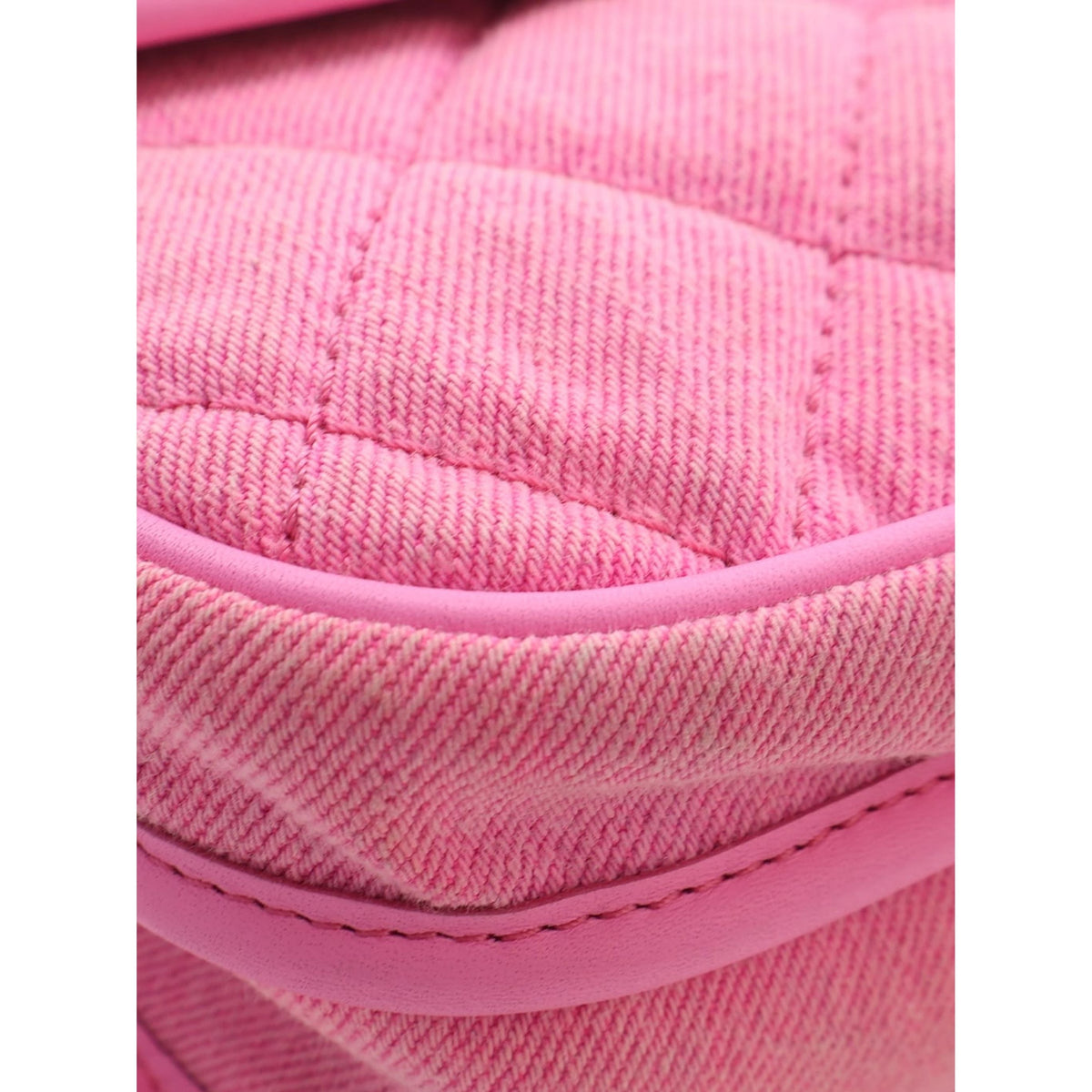 Chanel Small CC Quilted Denim Messenger Flap — Pink