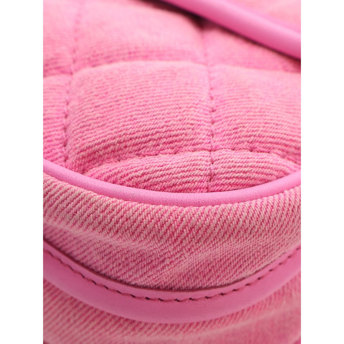Chanel Small CC Quilted Denim Messenger Flap — Pink