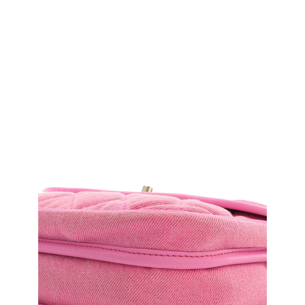 Chanel Small CC Quilted Denim Messenger Flap — Pink
