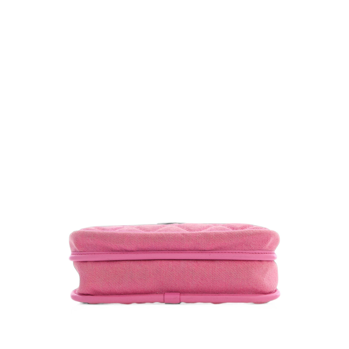 Chanel Small CC Quilted Denim Messenger Flap — Pink