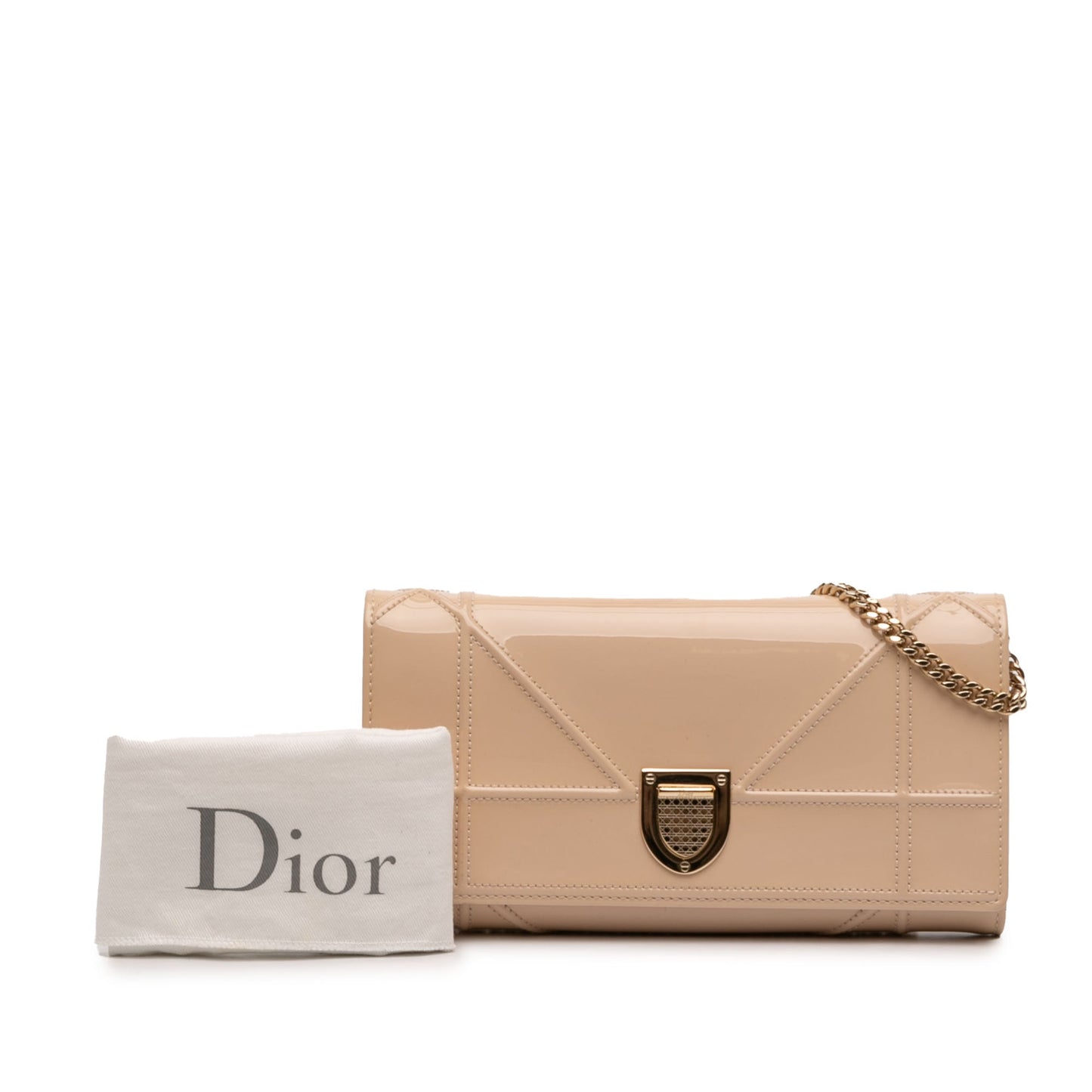 Dior Patent Diorama Wallet On Chain