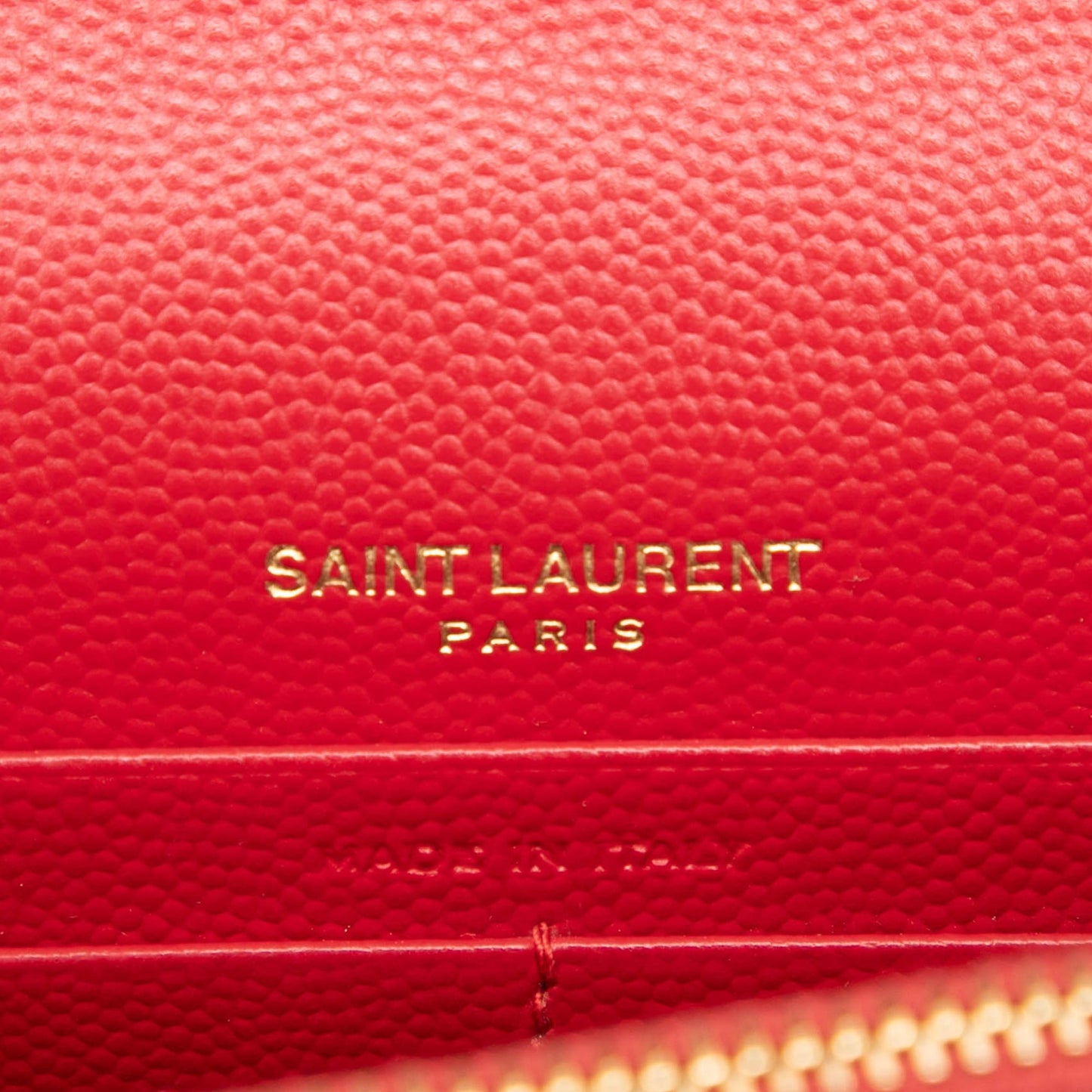 Saint Laurent Grain De Poudre Chevron Monogram Envelope Wallet on Chain