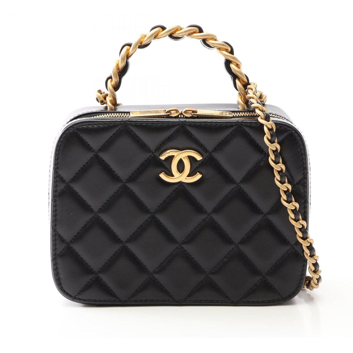 Chanel Small CC Quilted Lambskin Top Handle Vanity Case