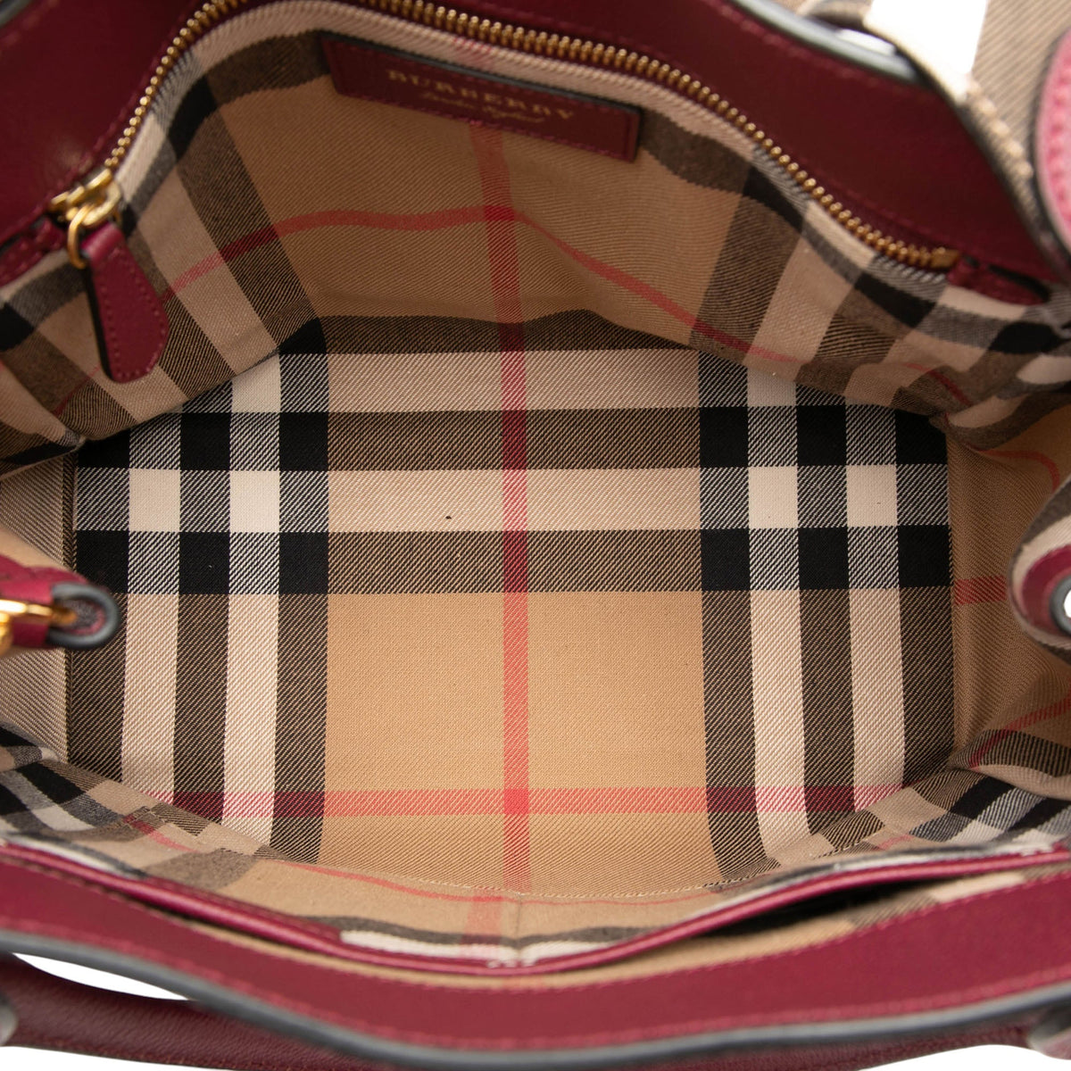 Burberry Medium Grained Calfskin Buckle Tote