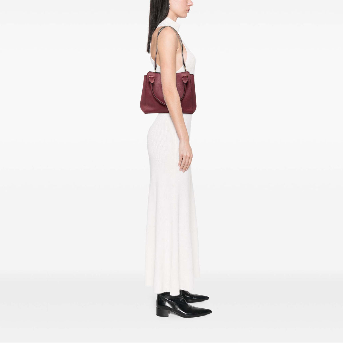 Burberry Medium Grained Calfskin Buckle Tote