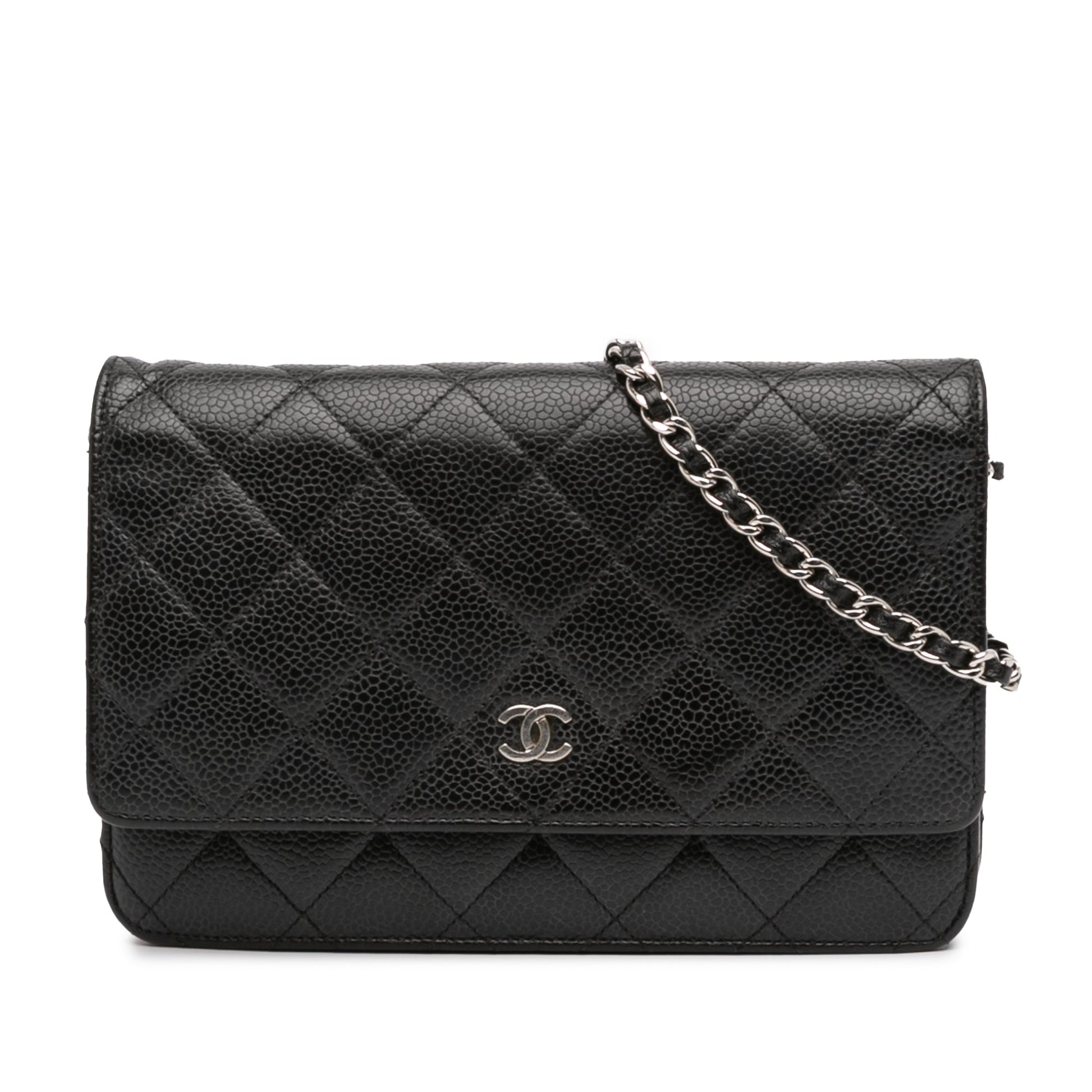 Chanel CC Quilted Caviar Wallet on Chain