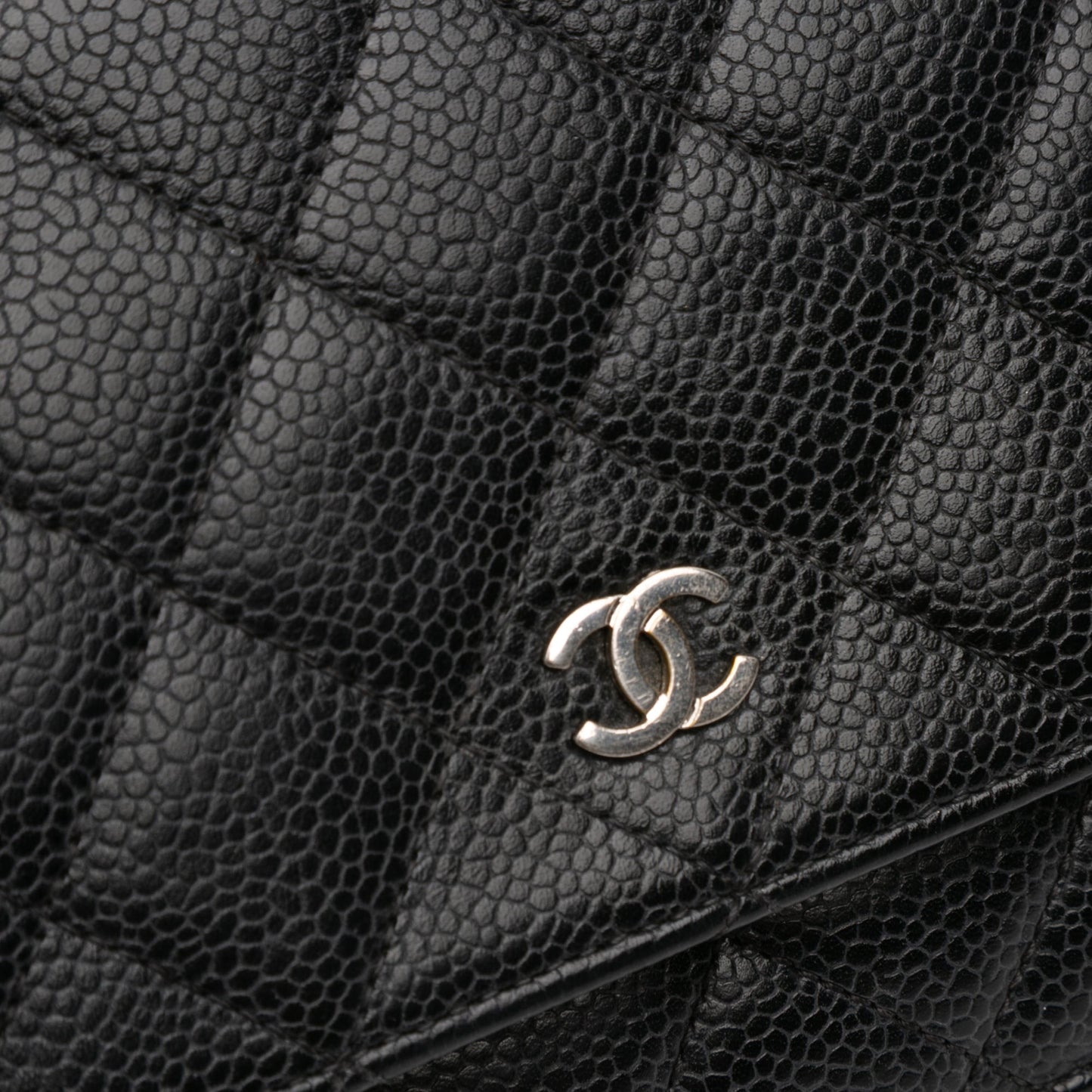 Chanel CC Quilted Caviar Wallet on Chain