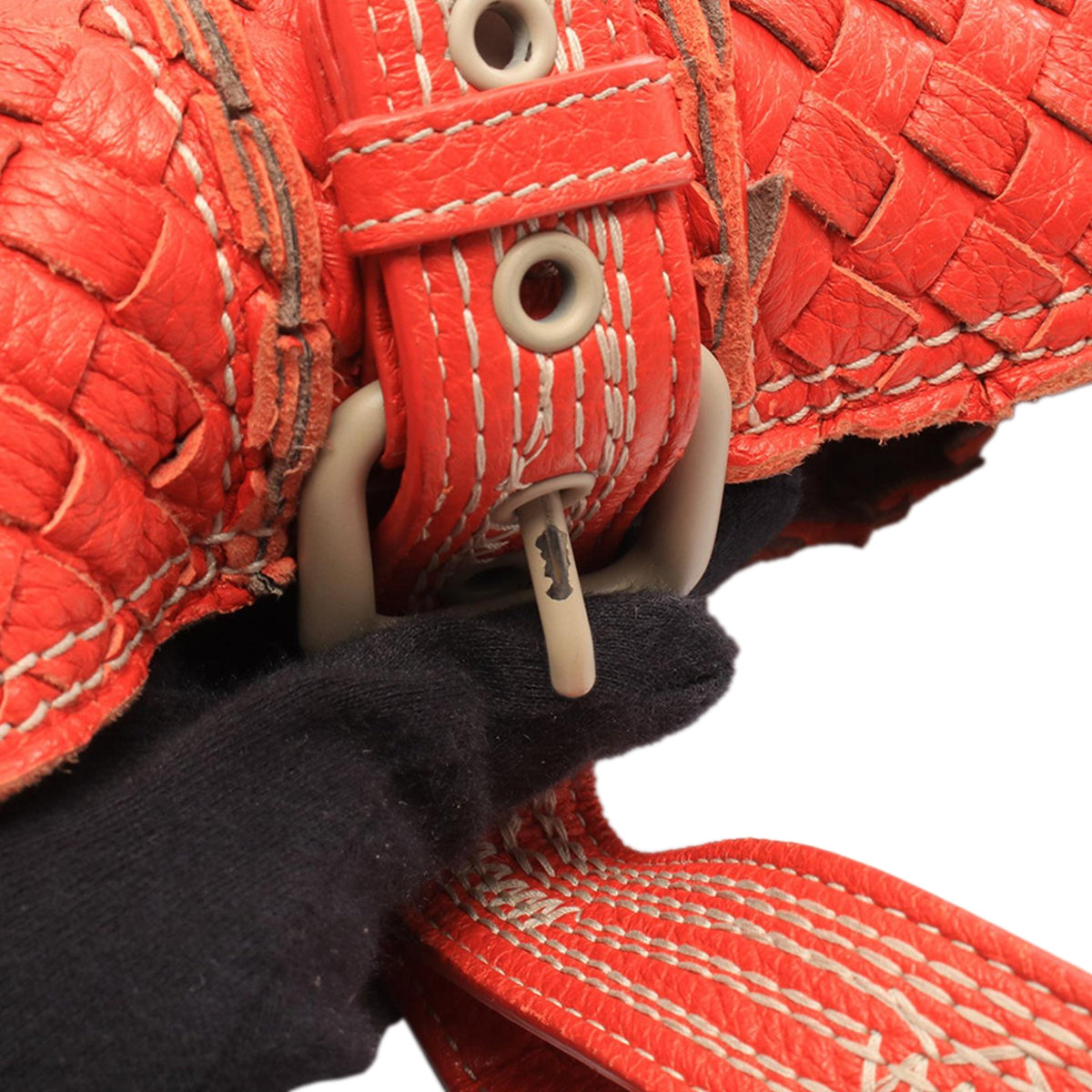 Bottega Veneta XL Nappa Intrecciato Stitch Tote — Orange