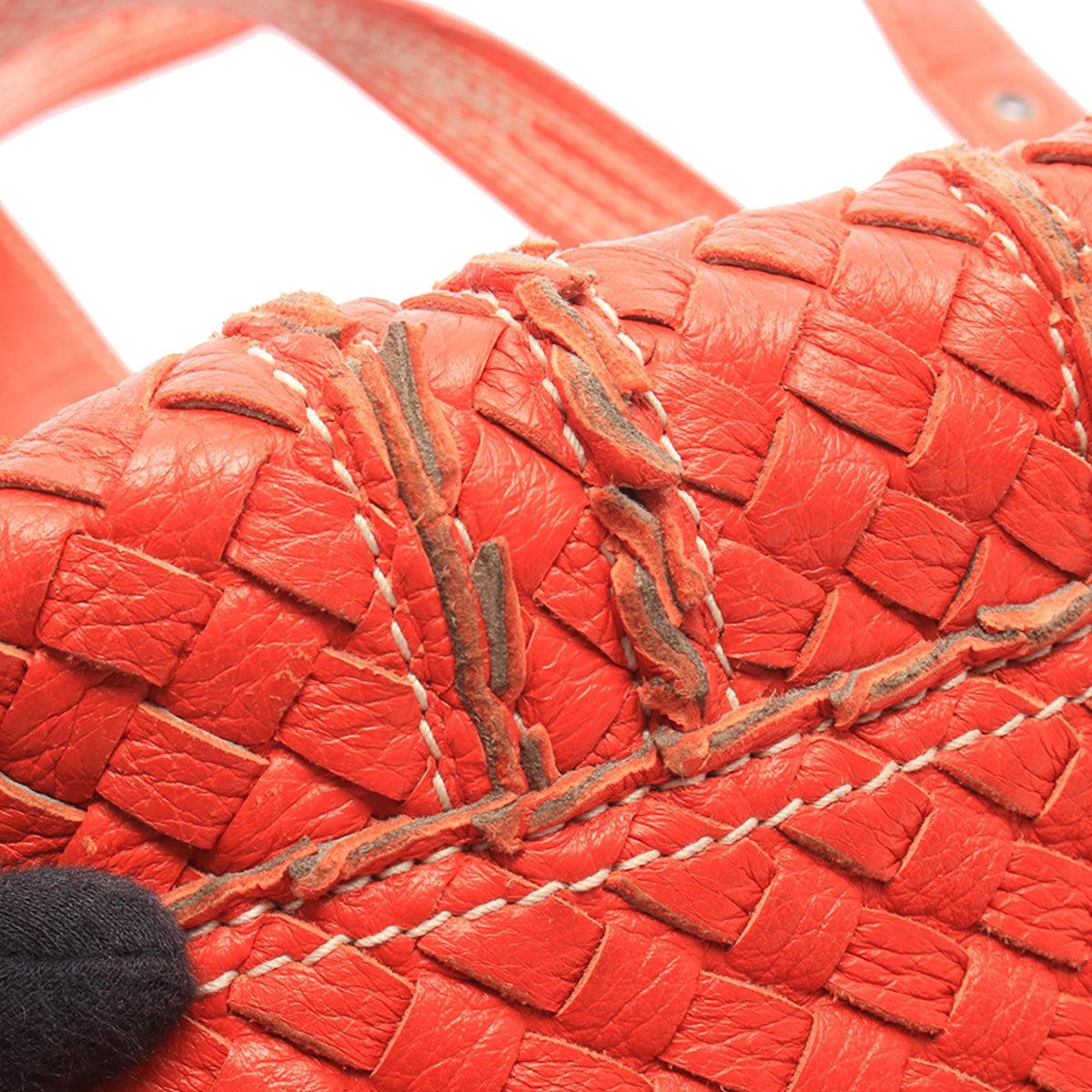 Bottega Veneta XL Nappa Intrecciato Stitch Tote — Orange