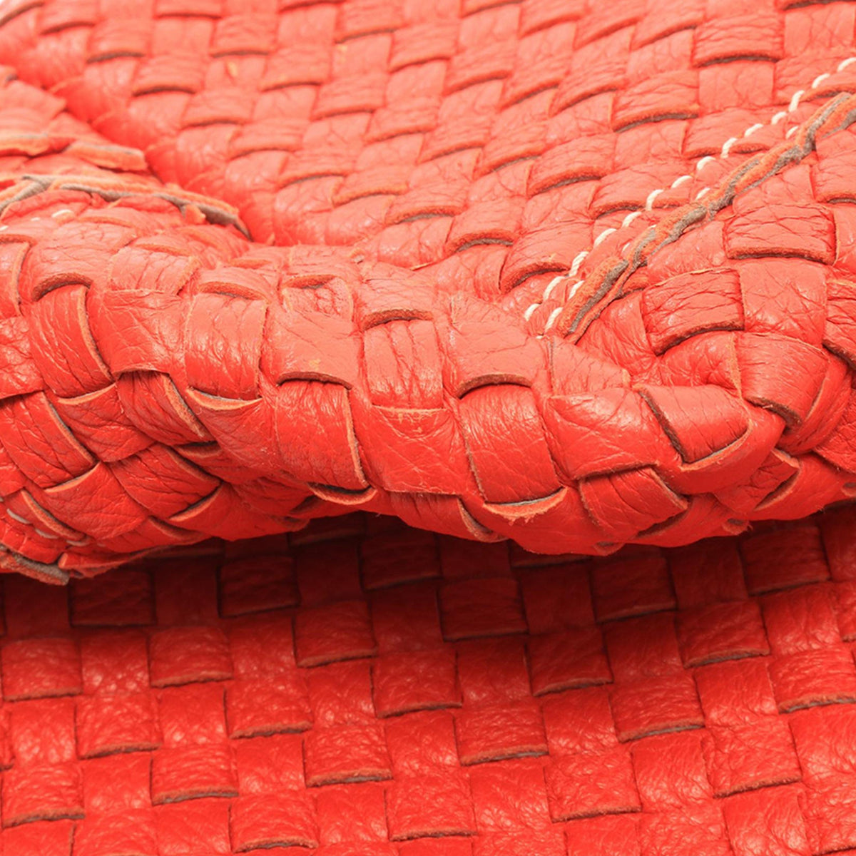 Bottega Veneta XL Nappa Intrecciato Stitch Tote — Orange