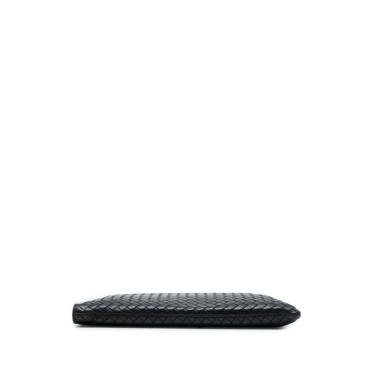 Bottega Veneta Nappa Intrecciato Portfolio Flap Clutch — Black