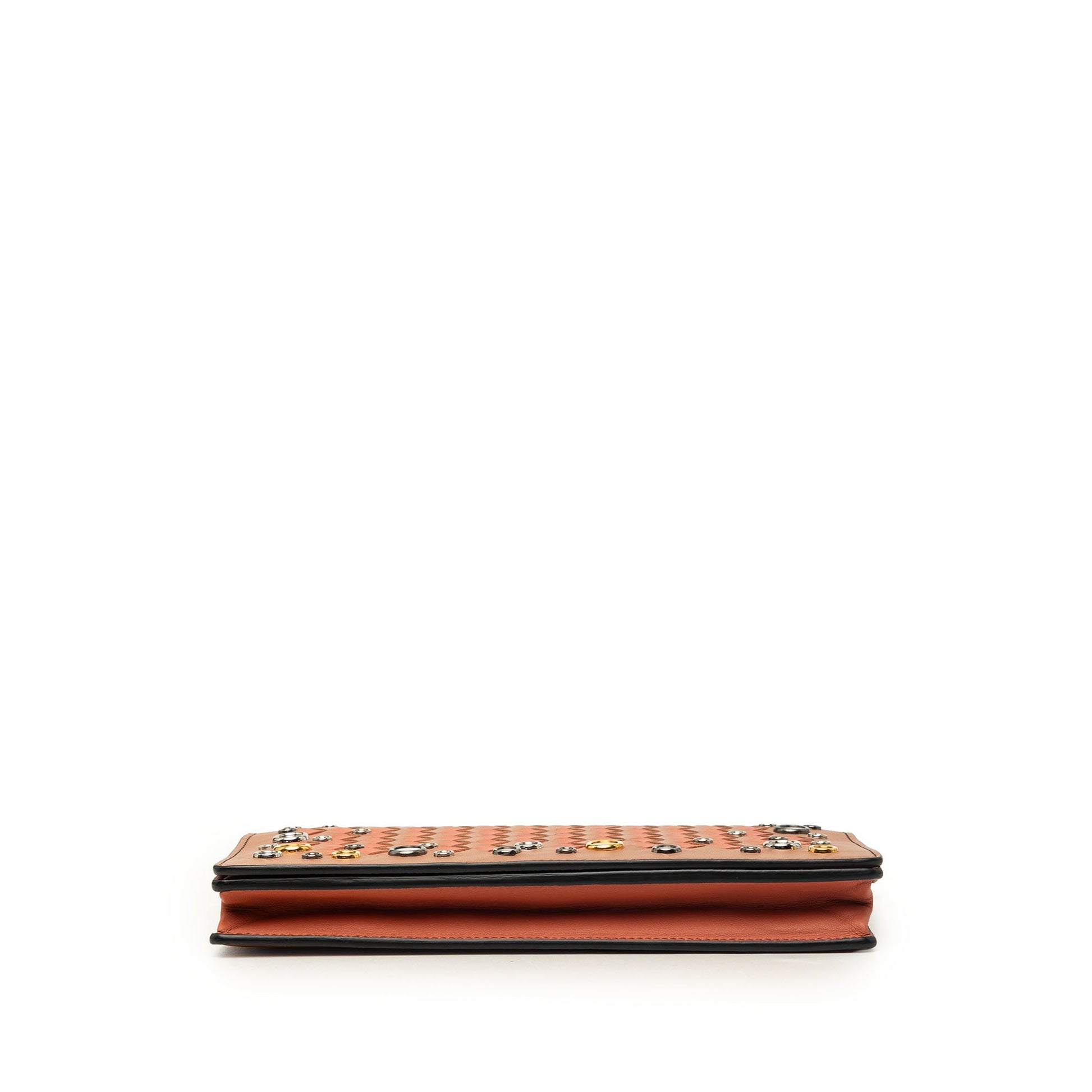 Bottega Veneta Nappa Intrecciato Studded Wallet on Chain
