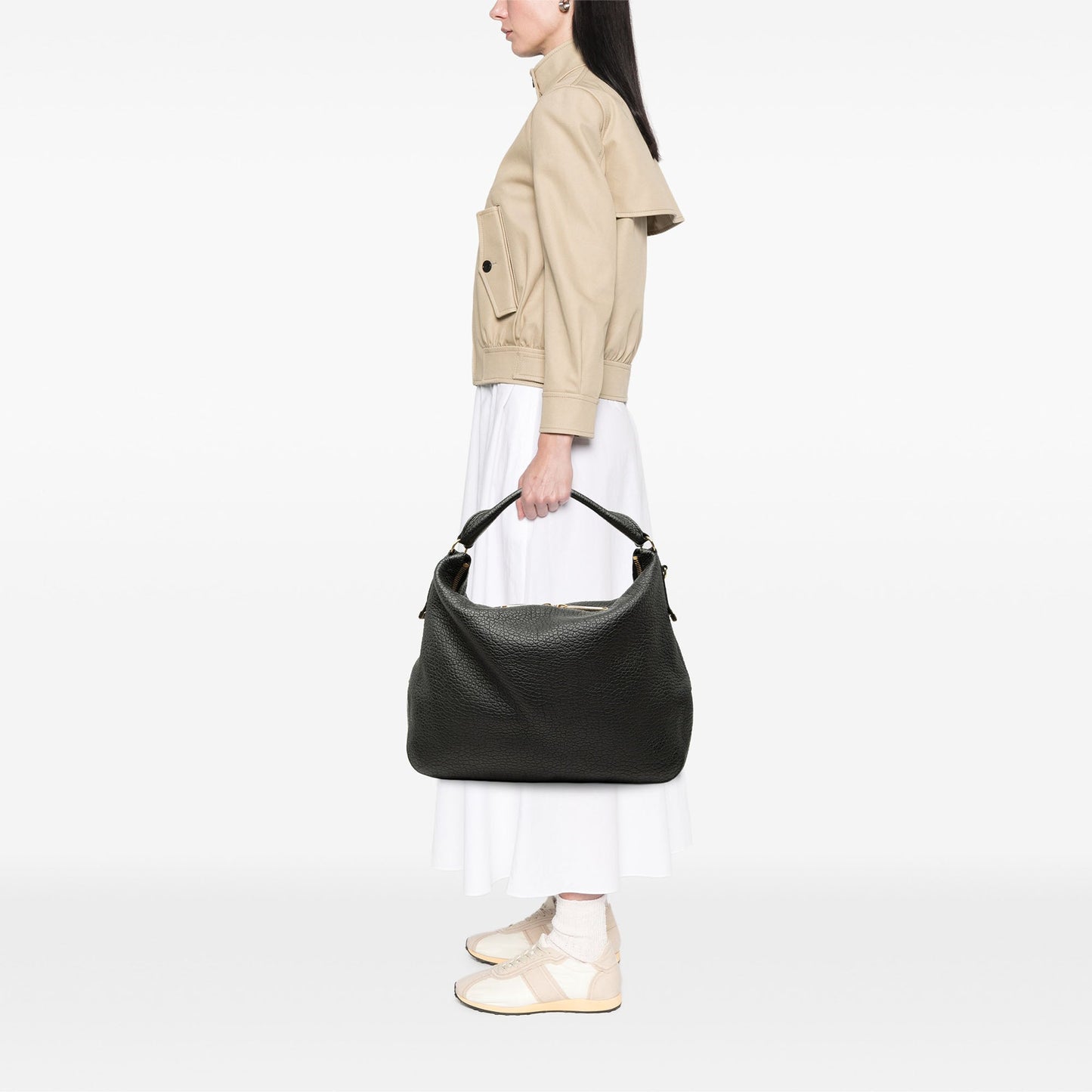 Burberry Grained Calfskin Heritage Ledbury Convertible Hobo