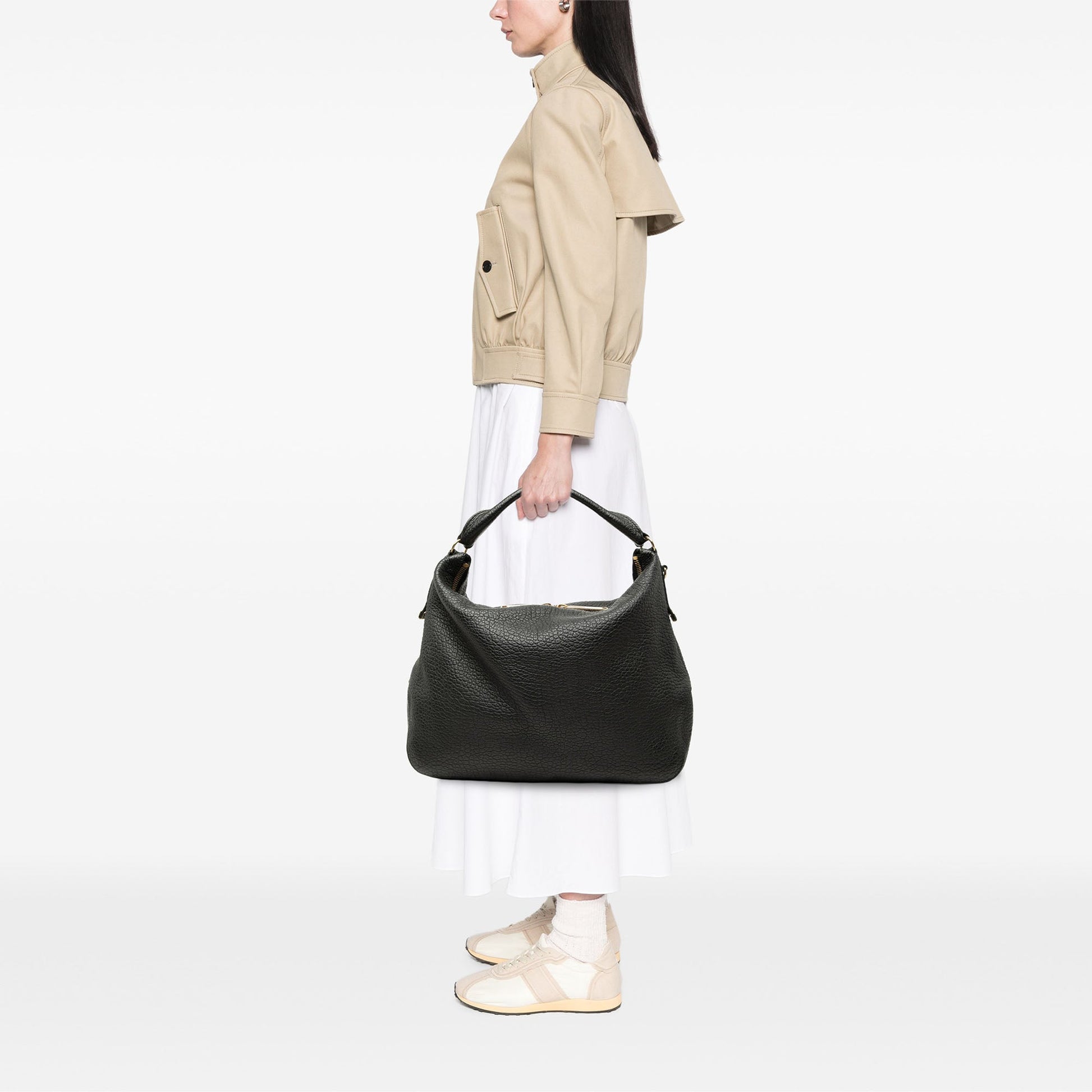 Burberry Grained Calfskin Heritage Ledbury Convertible Hobo