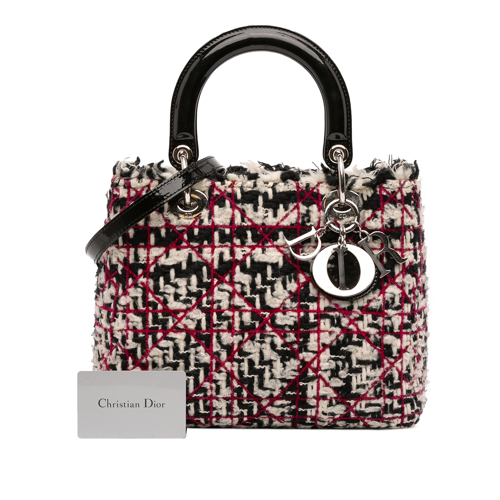 Dior Medium Tweed Cannage Fringe Lady Dior